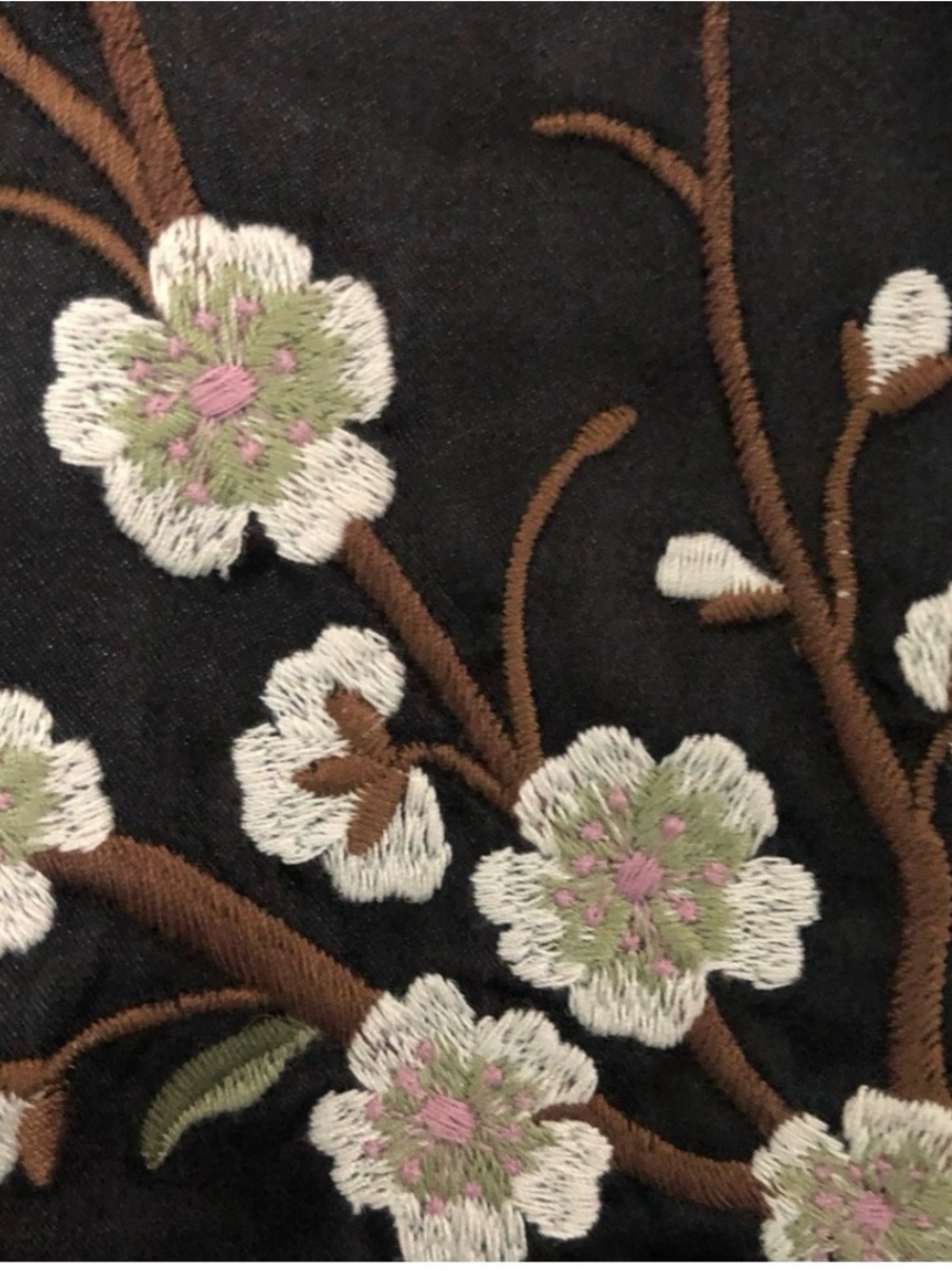 Daya by Zendaya Women’s Black Bomber Jacket embroidered flowers Japan Small - Picture 8 of 9